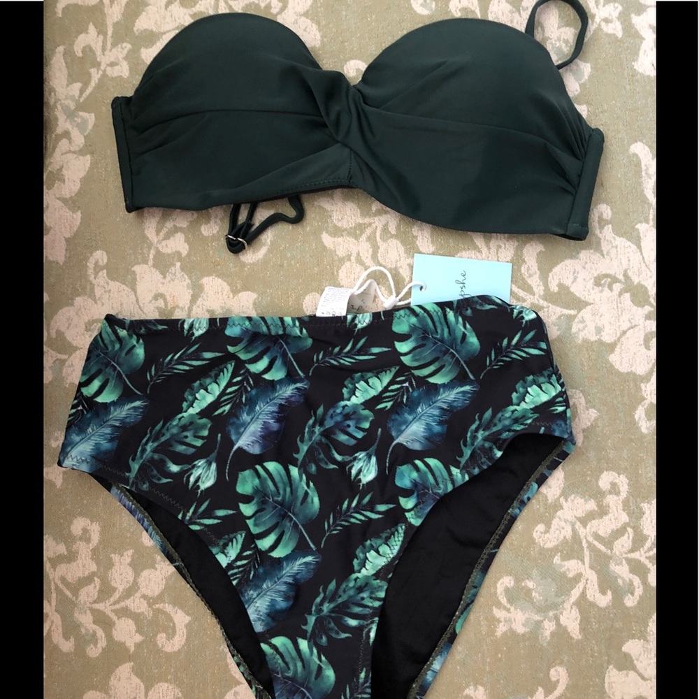 Full of Green Print Bikini by Cupshe